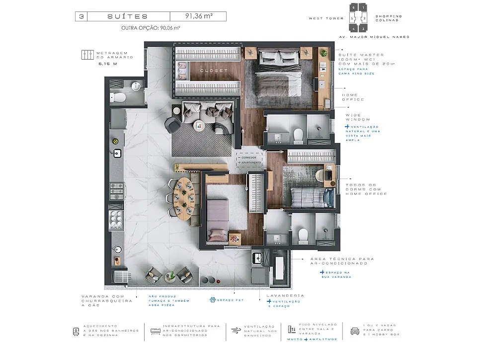 Planta 3 quartos, Kingdom