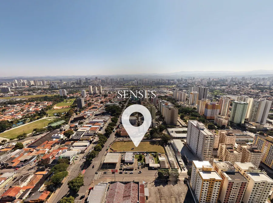 Vista aérea com a localização no Jardim Satélite, Senses