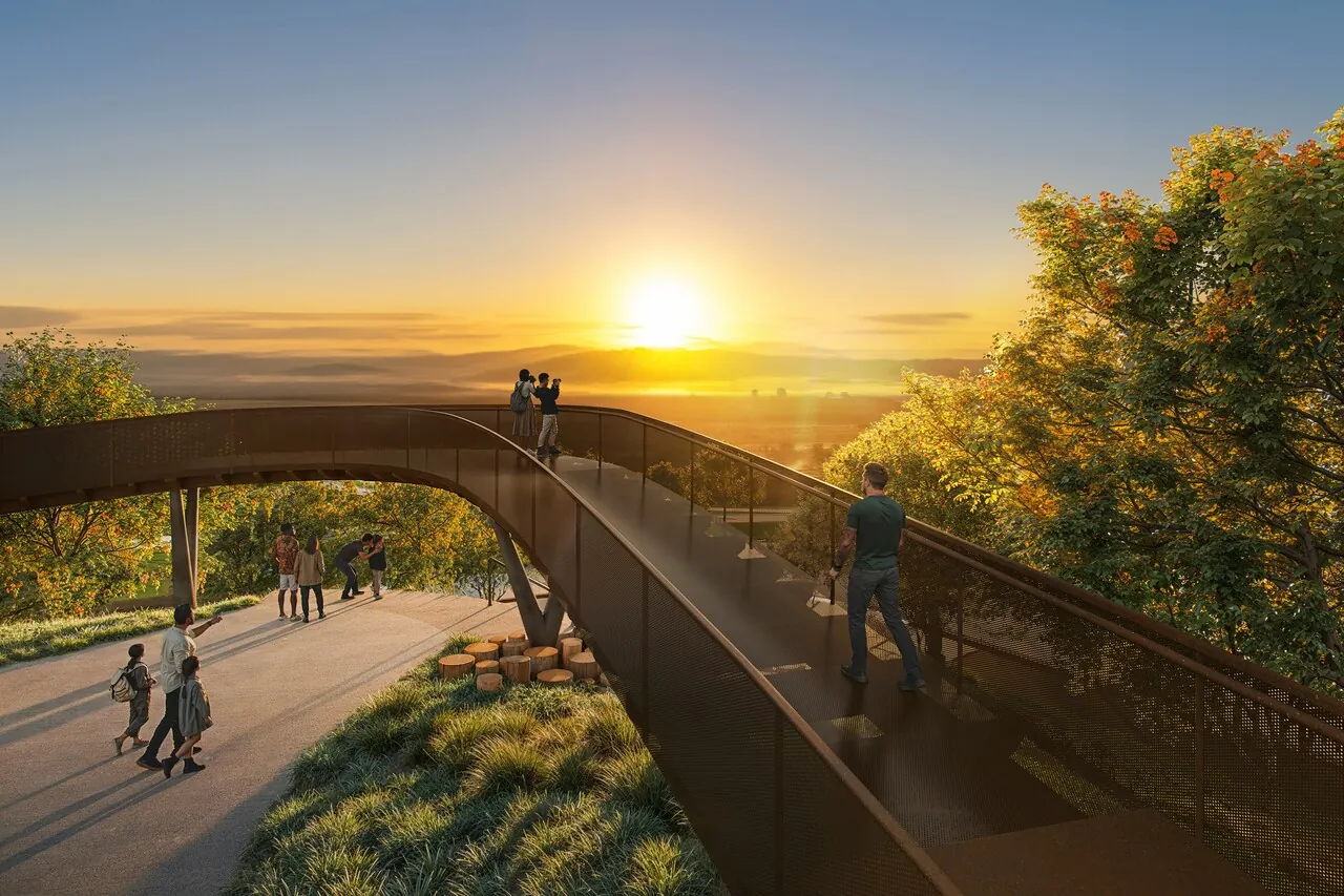 Perspectiva do mirante do Parque Una, em São José dos Campos